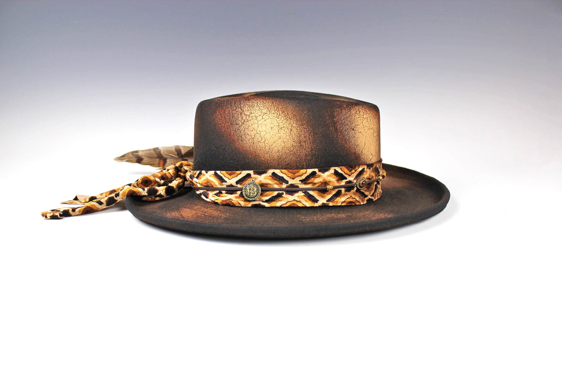 The Jefferson Gambler - Wool Felt Fedora Hat Black Brown Handmade Country Western Style Cowboy Hat Unisex For Men And Women