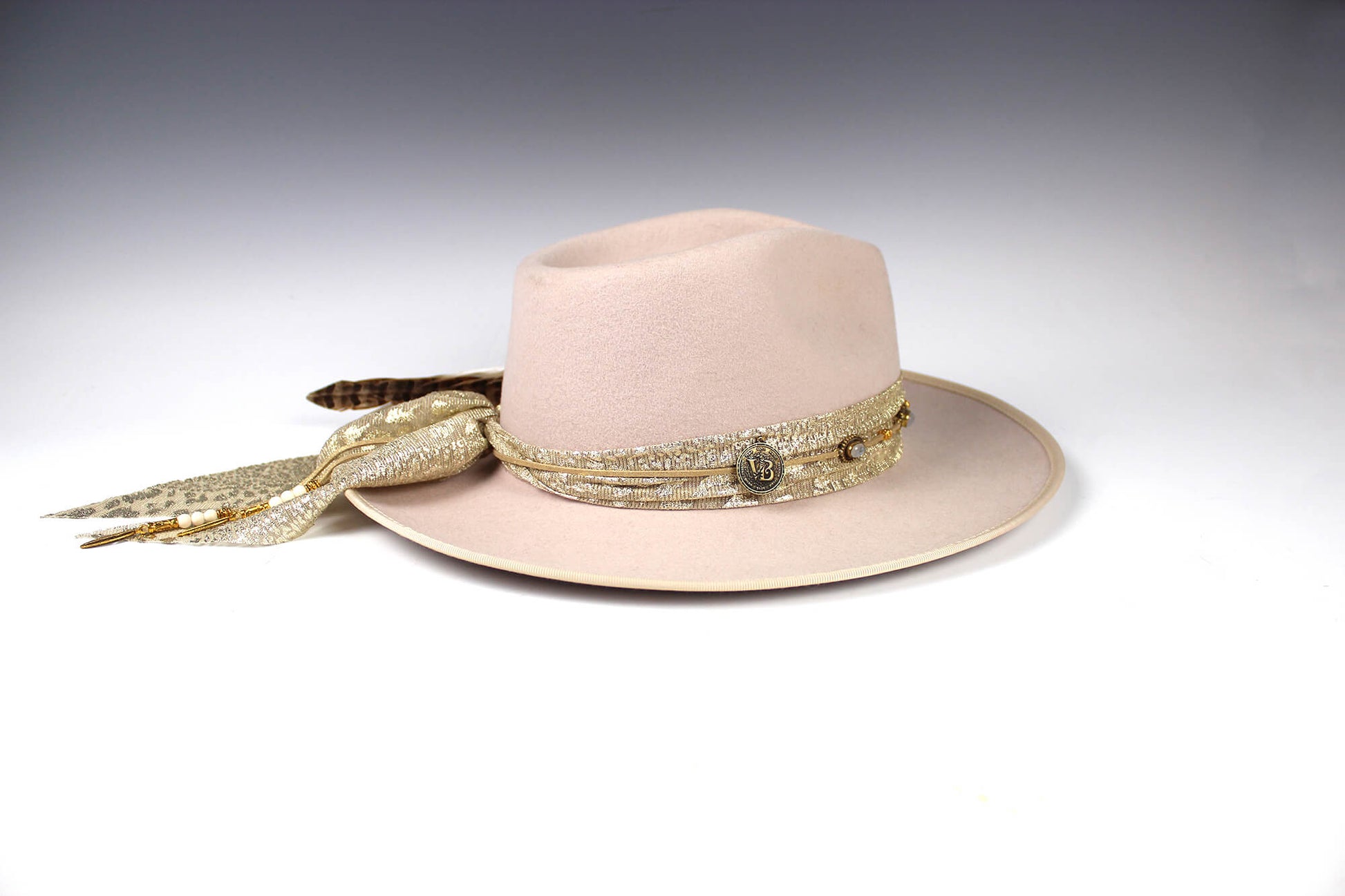 The Stardust Fedora Rose Pink Wool Felt Wedding Hat Gold Detailing Unisex Hat For Men And Women Country And Western Style Bohemian Hat