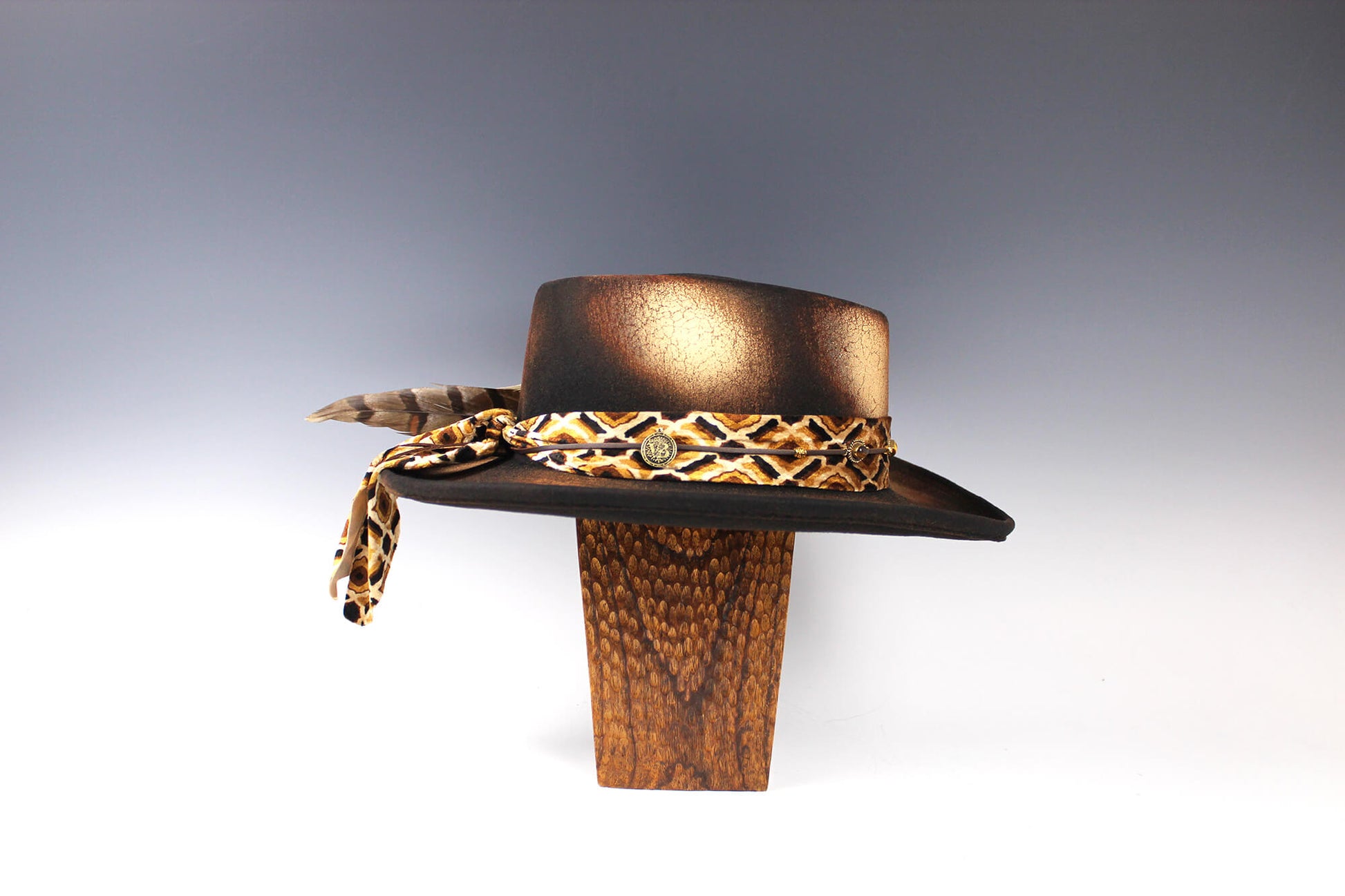 The Jefferson Gambler - Wool Felt Fedora Hat Black Brown Handmade Country Western Style Cowboy Hat Unisex For Men And Women