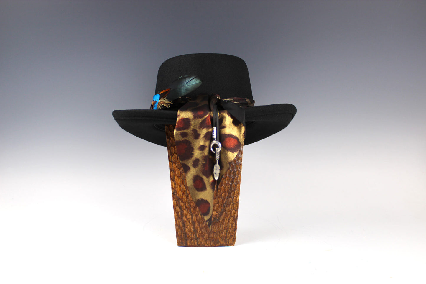 The Idaho Gambler - Wool Felt Fedora Hat, Black Handmade Country Western Style, Cowboy Hat Unisex For Men And Women