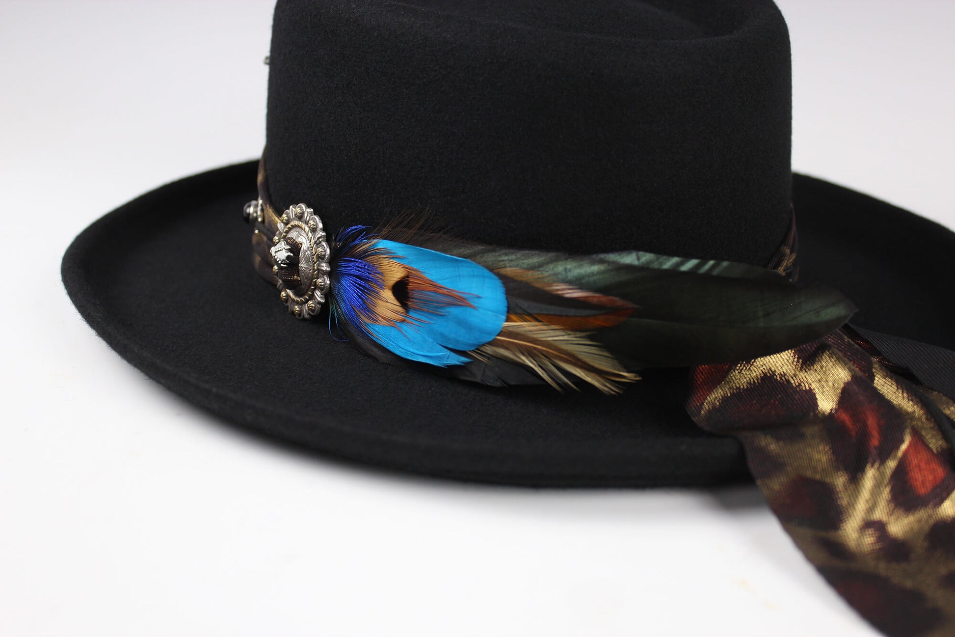 The Idaho Gambler - Wool Felt Fedora Hat, Black Handmade Country Western Style, Cowboy Hat Unisex For Men And Women