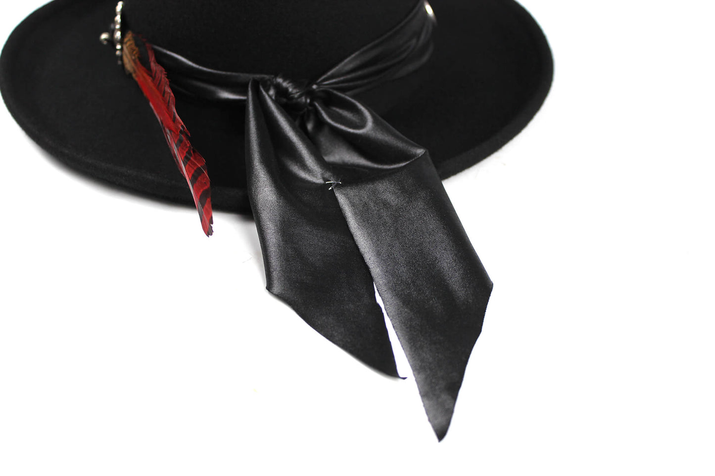 The Firestorm Gambler - Wool Felt Fedora Hat, Black Handmade Country Western Style Cowboy Hat, Unisex Stevie Ray Vaughn Style