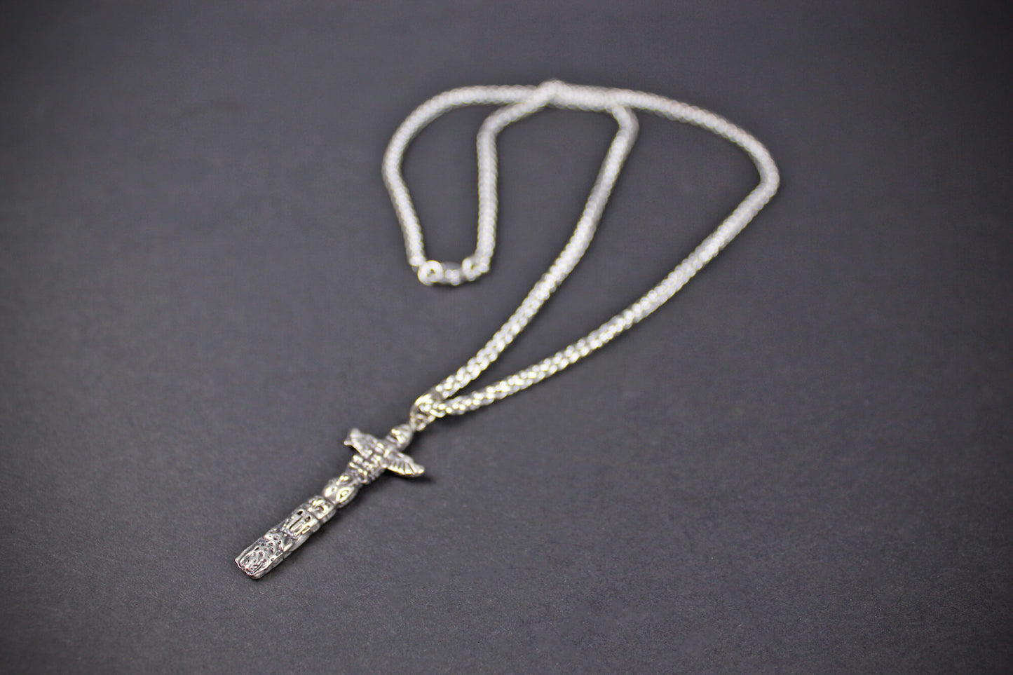 Totem Chain Necklace - Pirate Rock n Roll Tribal Biker Style Cross Necklace Unisex Silver Necklace For Men & Women