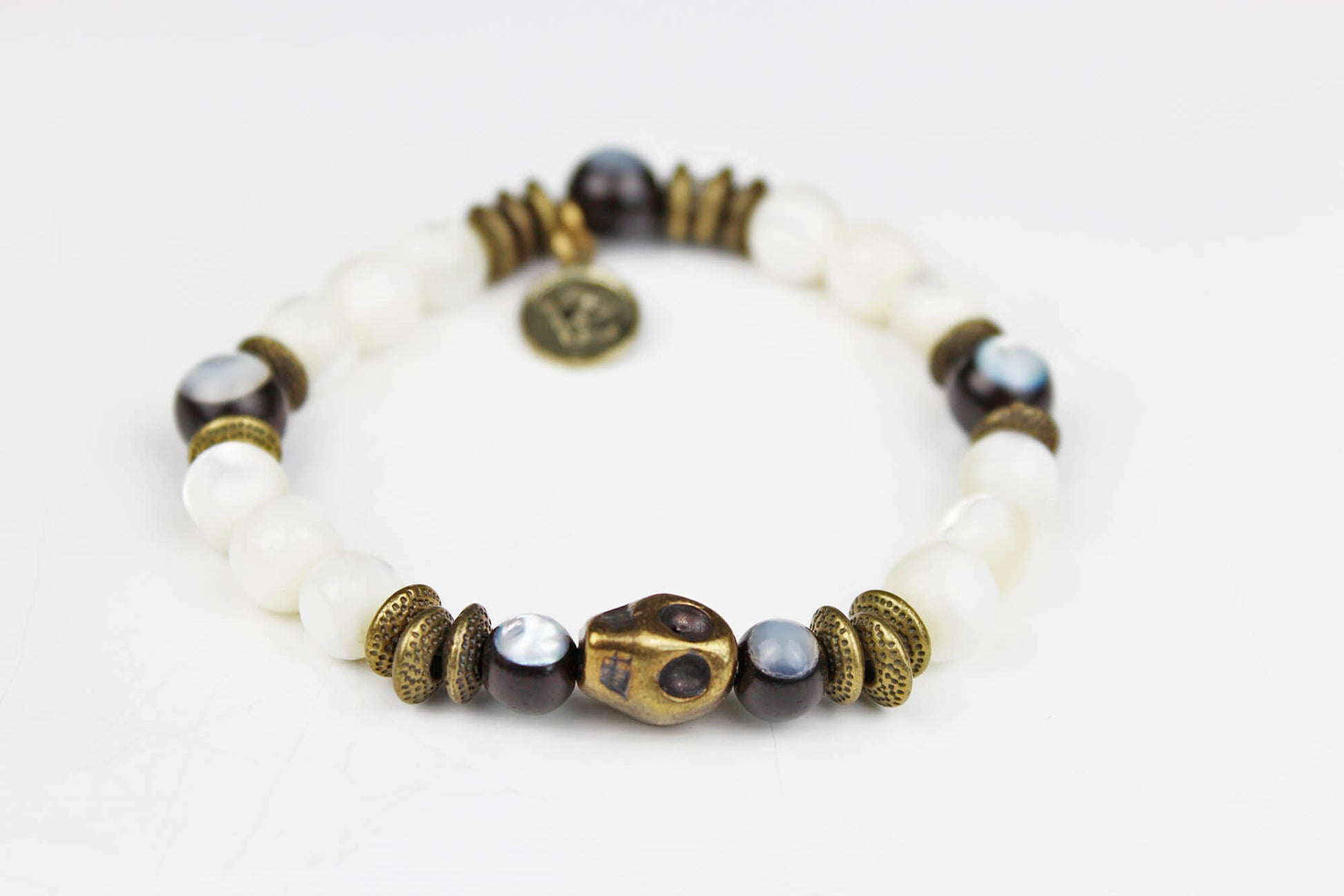 The Harlo Men's Necklace & Bracelet Set - troca shell moonstone beaded tribal bohemian rock n roll shamanic pirate jewellery set unisex