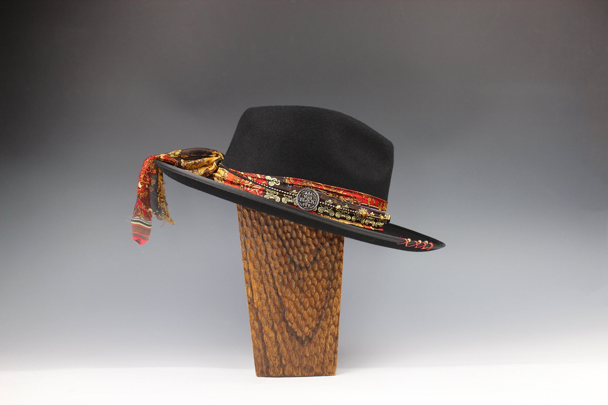 The Babylon Fedora Hat Rock and Roll Style Hat Unisex For Men And Women Blues Gig Musician Hat Black And Gold Detailing