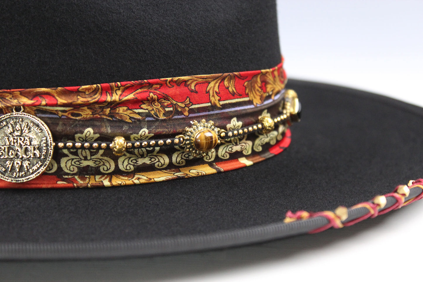 The Babylon Fedora Hat Rock and Roll Style Hat Unisex For Men And Women Blues Gig Musician Hat Black And Gold Detailing