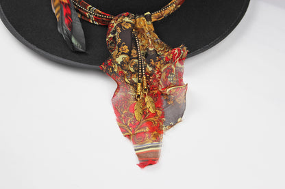 The Babylon Fedora Hat Rock and Roll Style Hat Unisex For Men And Women Blues Gig Musician Hat Black And Gold Detailing