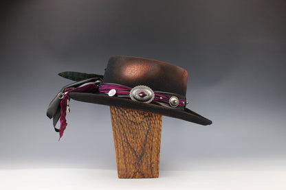 The Prophet Gambler - Wool Felt Fedora Hat Black Handmade Country Western Style Cowboy Hat Unisex For Men And Women Rock & Roll Hat