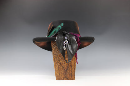 The Prophet Gambler - Wool Felt Fedora Hat Black Handmade Country Western Style Cowboy Hat Unisex For Men And Women Rock & Roll Hat