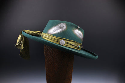 Fedora - Green on Green Distressed 