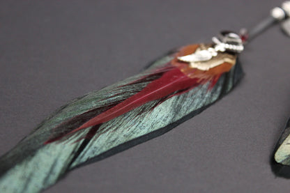 The Rebel Yell Triple Layer Feather Hair Clip - Bohemian Hippie Rock n roll style Festival country & western style pirate feathers unisex