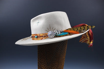 One Of A Kind Fedora- Custom Burn Design - Size Large