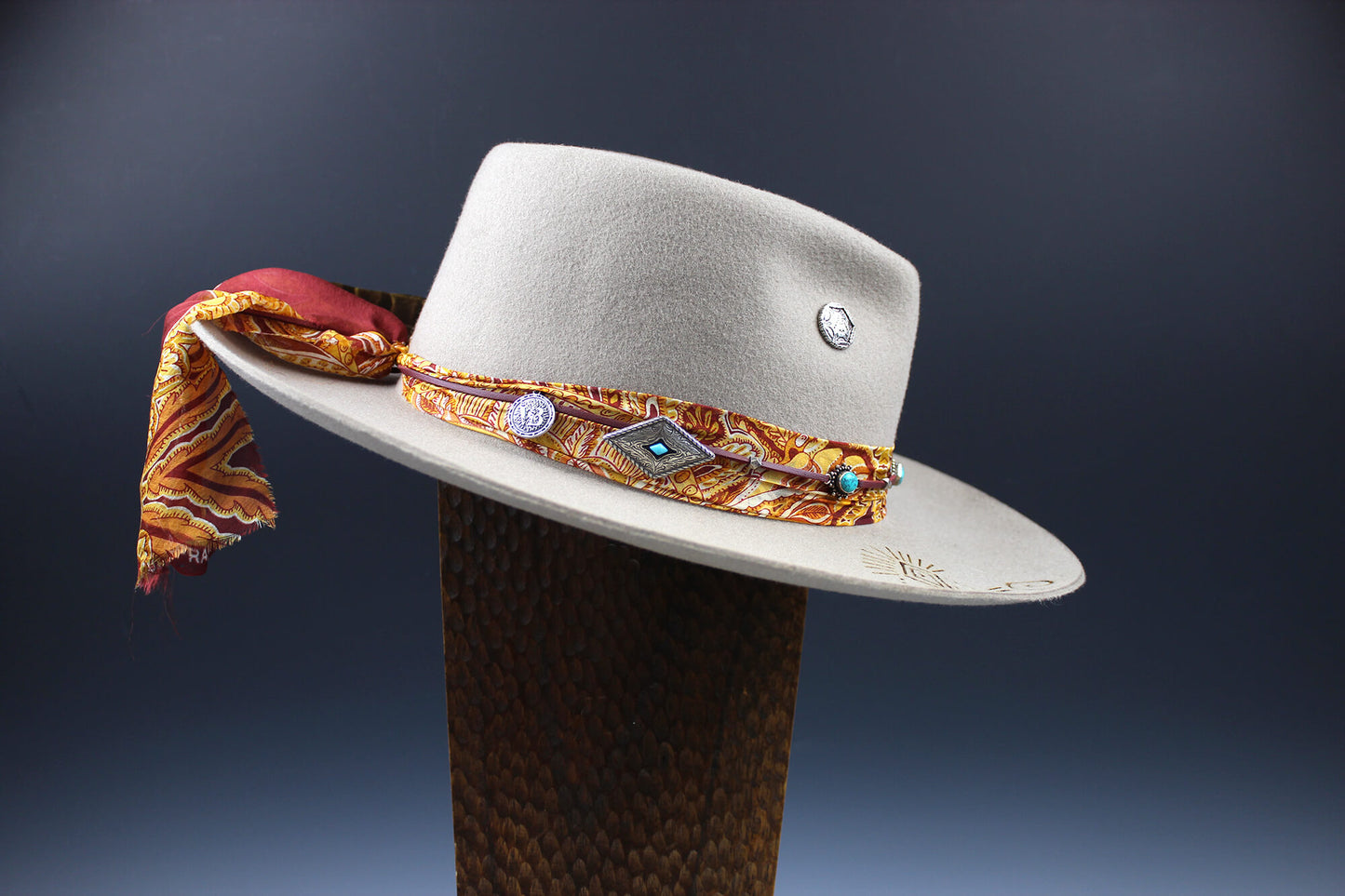 One Of A Kind Fedora- Custom Burn Design - Size Large