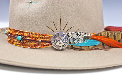 One Of A Kind Fedora- Custom Burn Design - Size Large