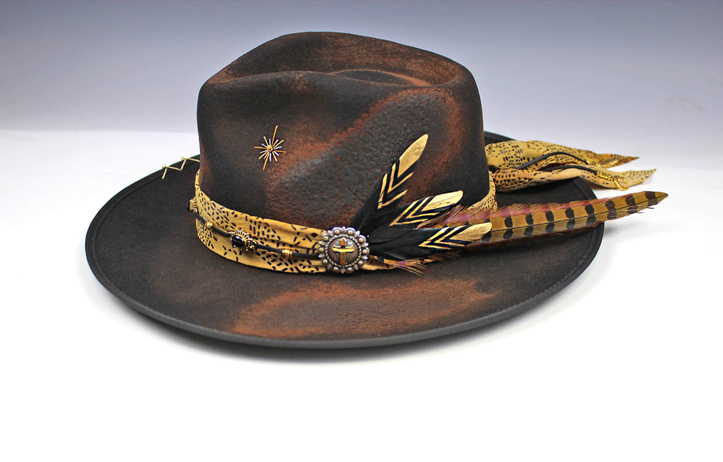 One Of A Kind Fedora- with distressed effect- Size Medium