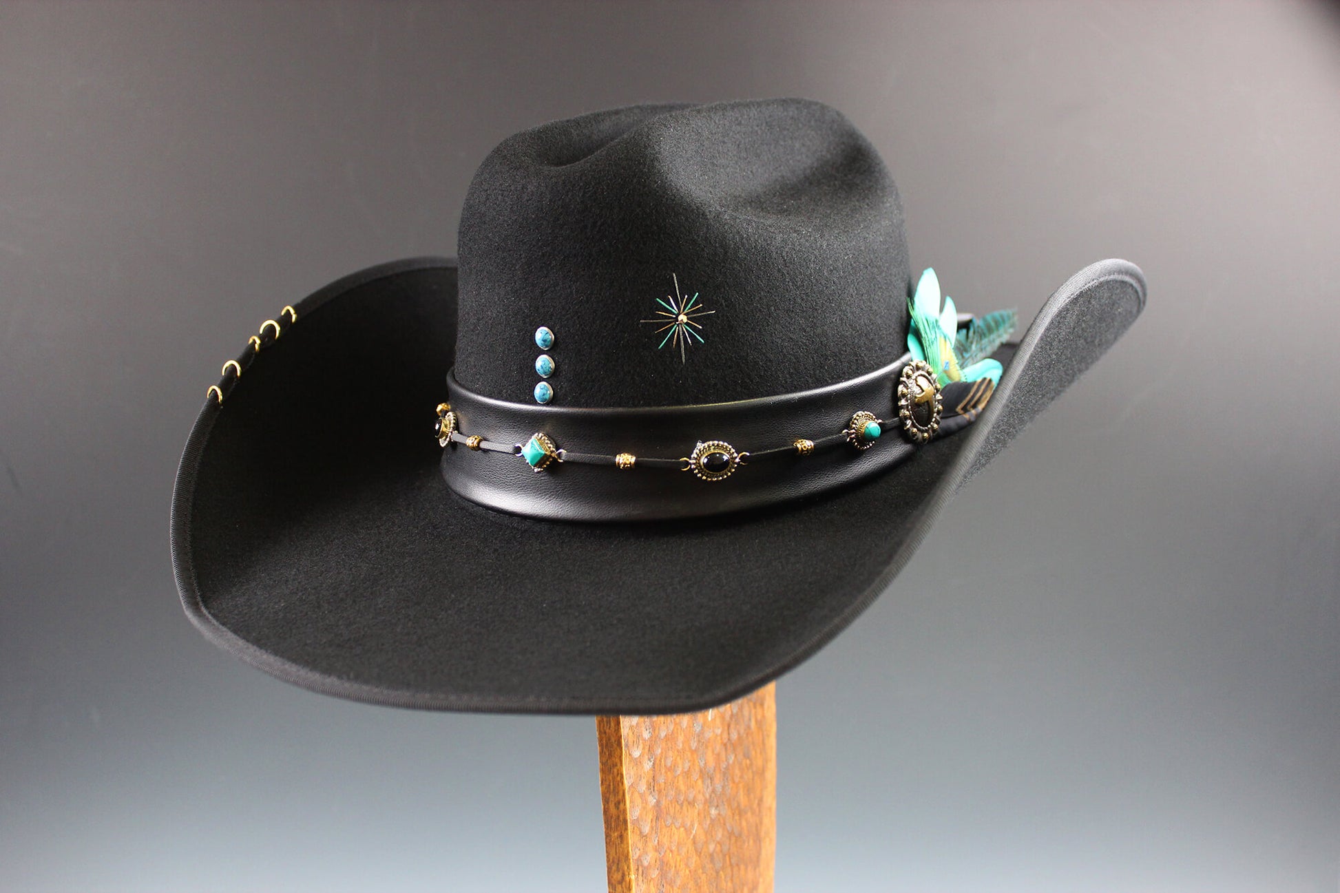 One Of A Kind Cowboy Hat - Black - Size Large by Vera Black