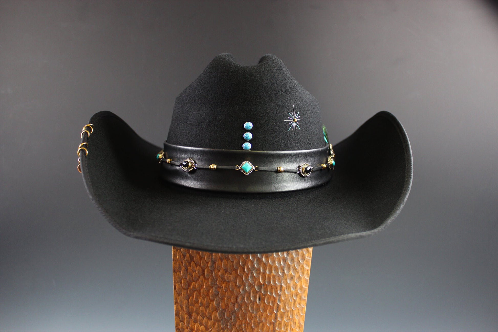 One Of A Kind Cowboy Hat - Black - Size Large by Vera Black