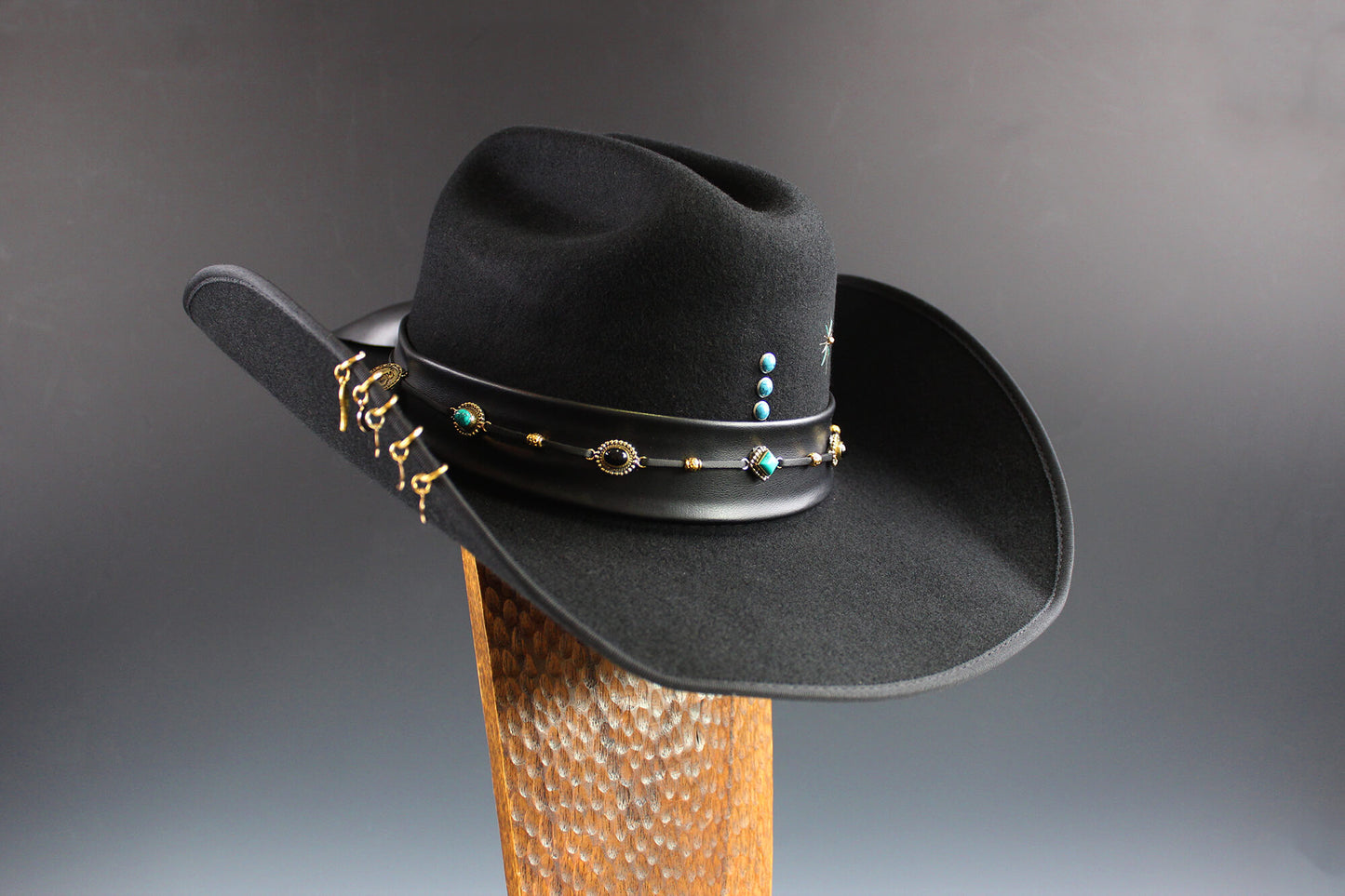 One Of A Kind Cowboy Hat - Black - Size Large by Vera Black