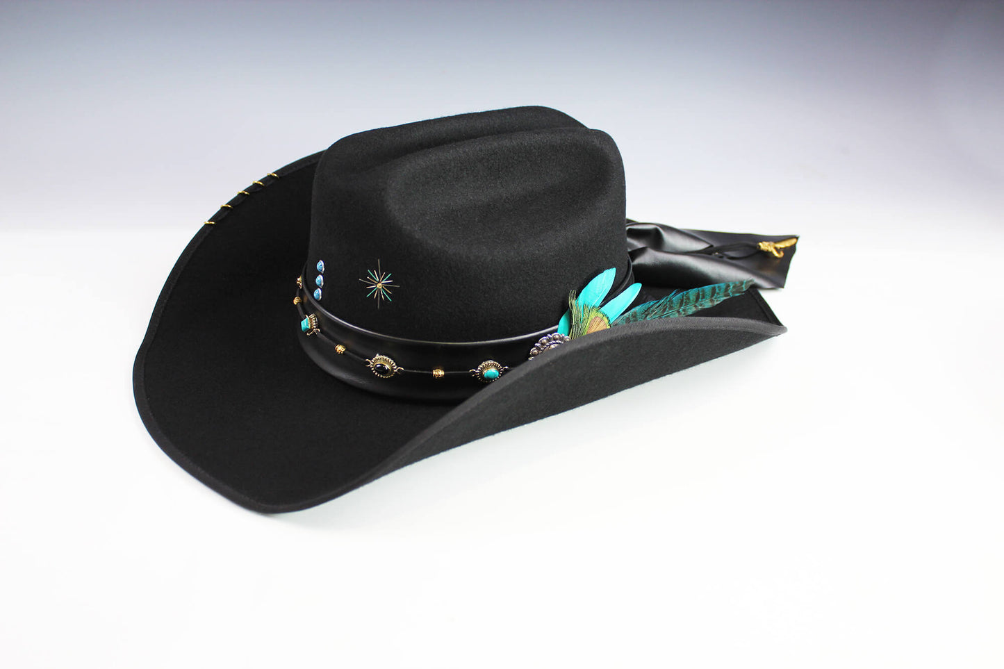 One Of A Kind Cowboy Hat - Black - Size Large by Vera Black