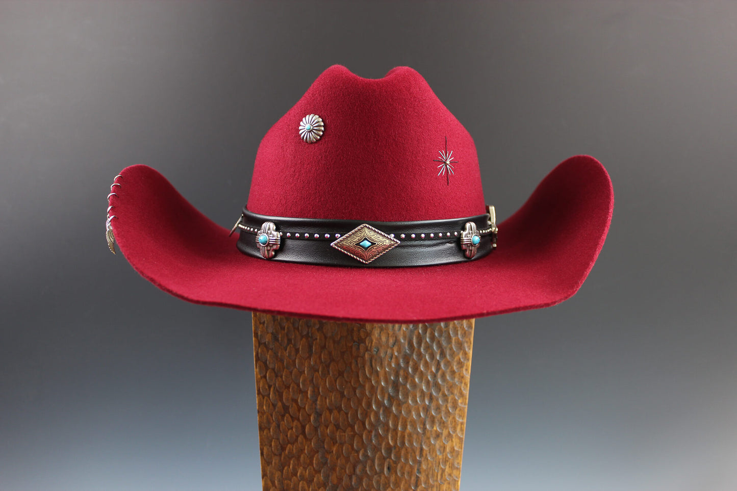 One Of A Kind Cowboy Hat - Red - Size Large by Vera Black