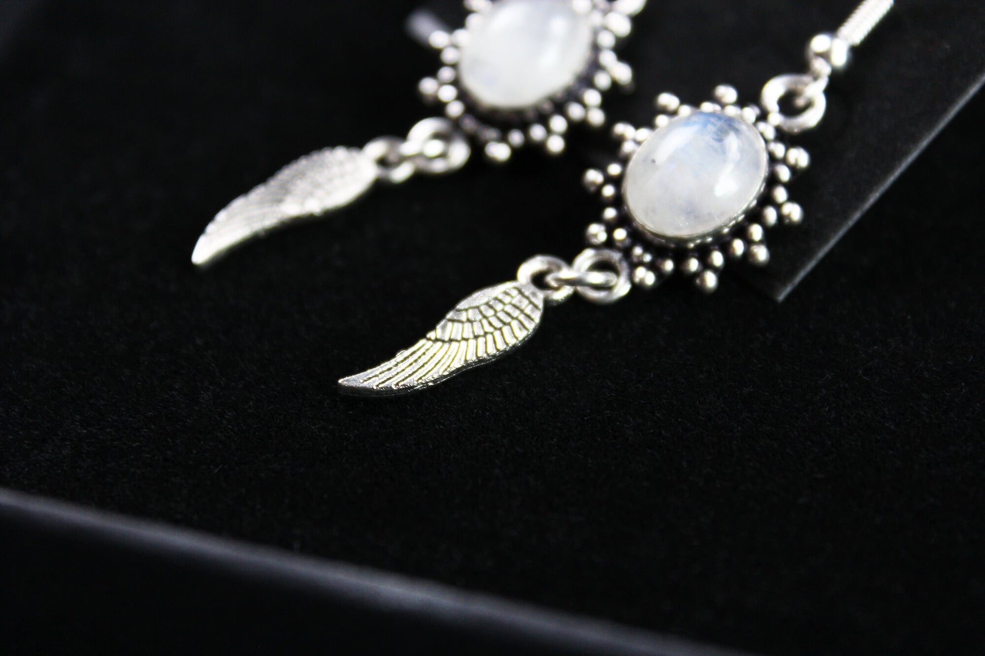 Moonstone Stone & Silver Earrings