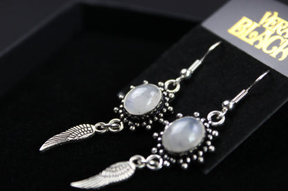 Moonstone Stone & Silver Earrings