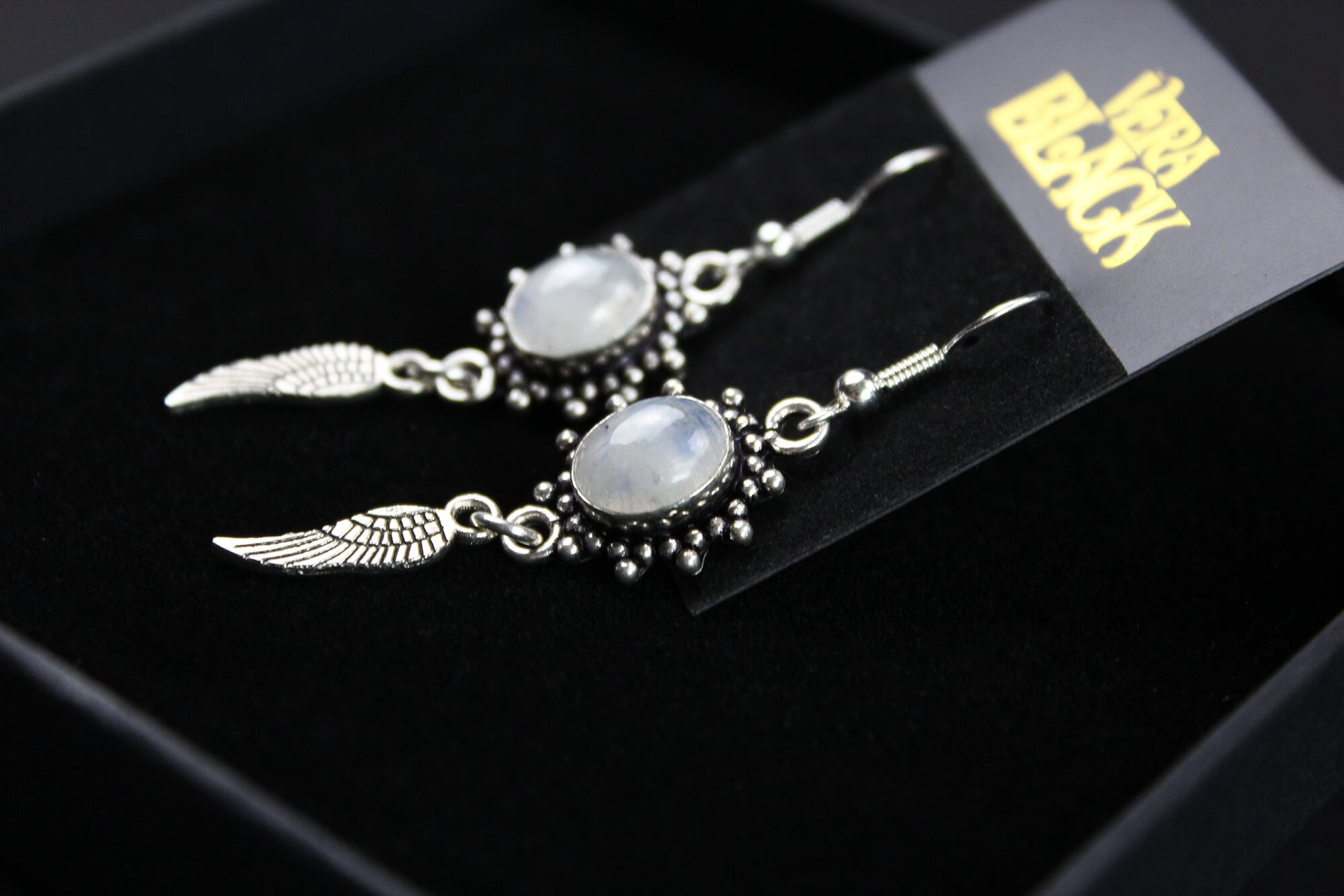 Moonstone Stone & Silver Earrings