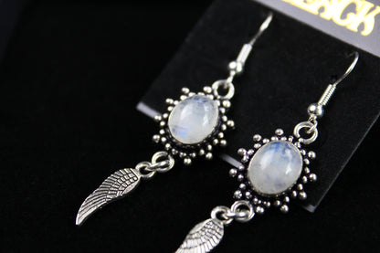 Moonstone Stone & Silver Earrings