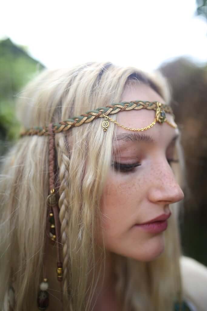 Emerald Forest Laboradite Feather Headpiece