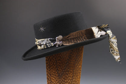 Gambler with Paisley Hat Band & Wild Turkey Feather