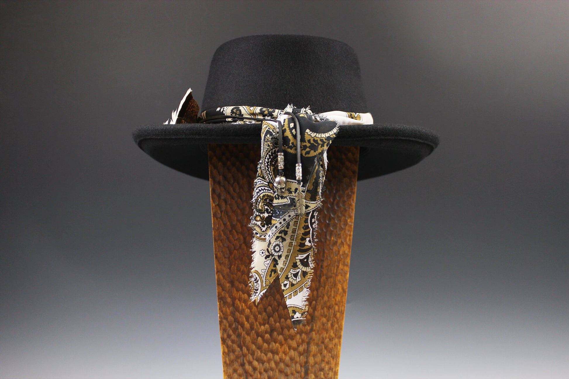 Gambler with Paisley Hat Band & Wild Turkey Feather