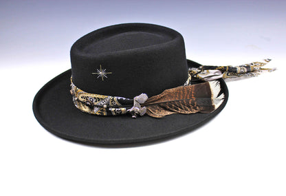 Gambler with Paisley Hat Band & Wild Turkey Feather