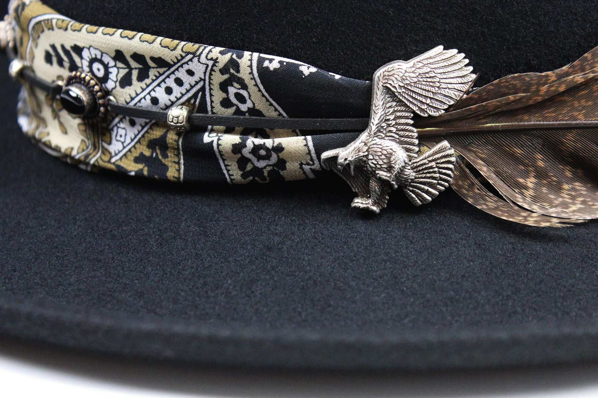 Gambler with Paisley Hat Band & Wild Turkey Feather