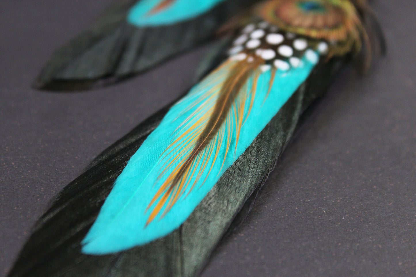 The Sierra Triple Layer Feather Hair Clip - Bohemian Hippie Rock n roll style Festival country & western style pirate feathers unisex