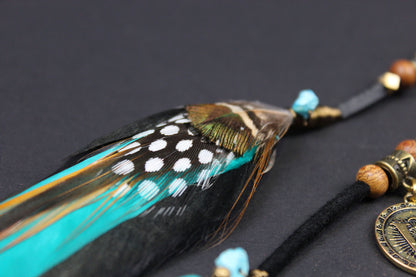 The Sierra Triple Layer Feather Hair Clip - Bohemian Hippie Rock n roll style Festival country & western style pirate feathers unisex