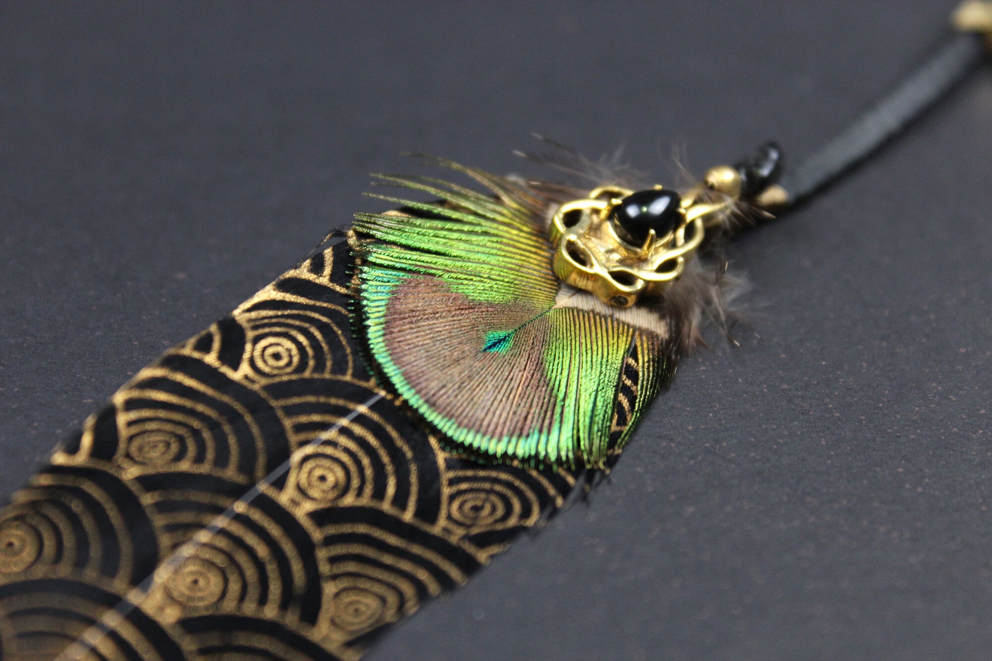 The Scarab Triple Layer Feather Hair Clip - Bohemian Hippie Rock n roll style Festival country & western style pirate feathers unisex