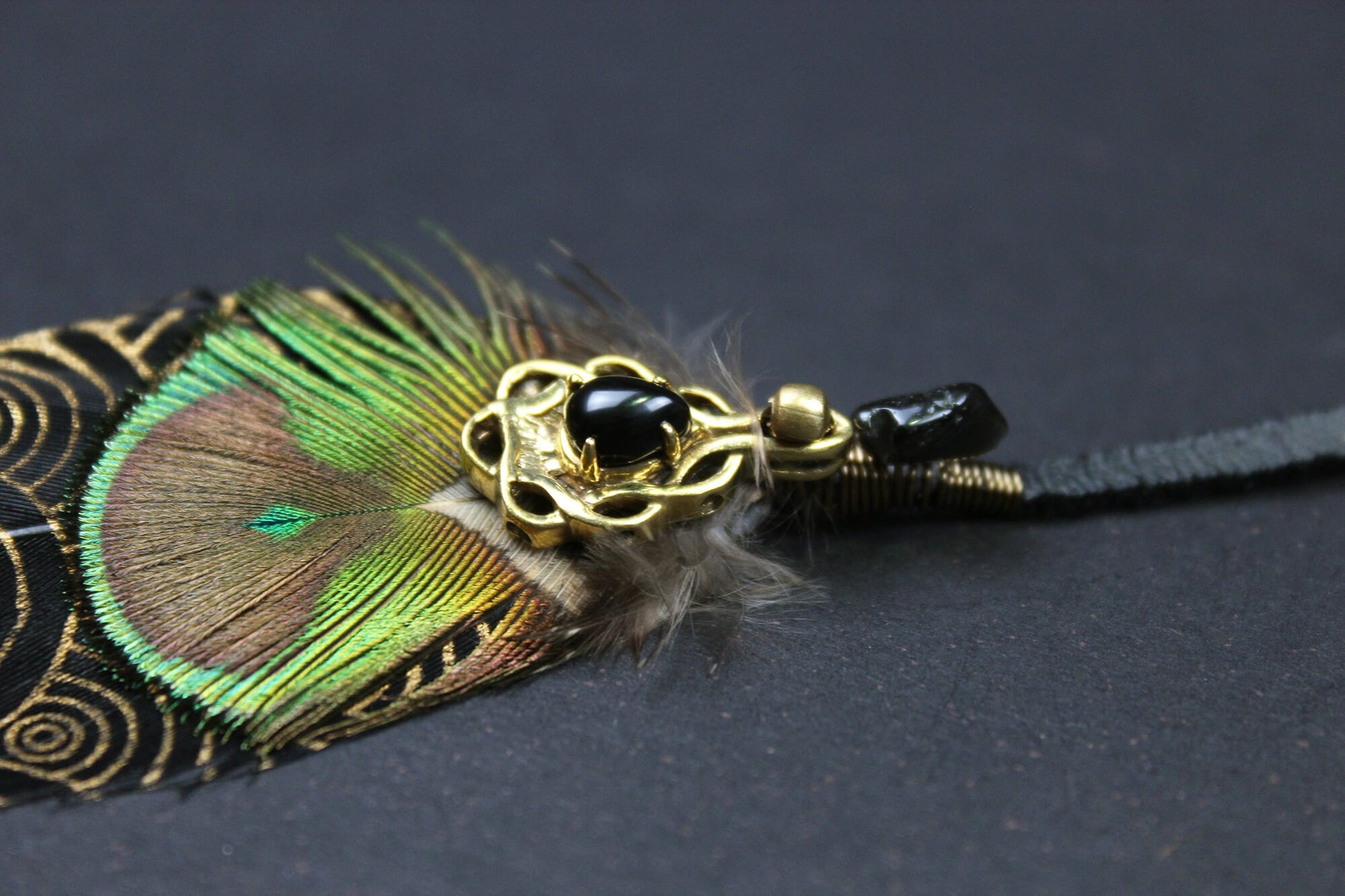 The Scarab Triple Layer Feather Hair Clip - Bohemian Hippie Rock n roll style Festival country & western style pirate feathers unisex