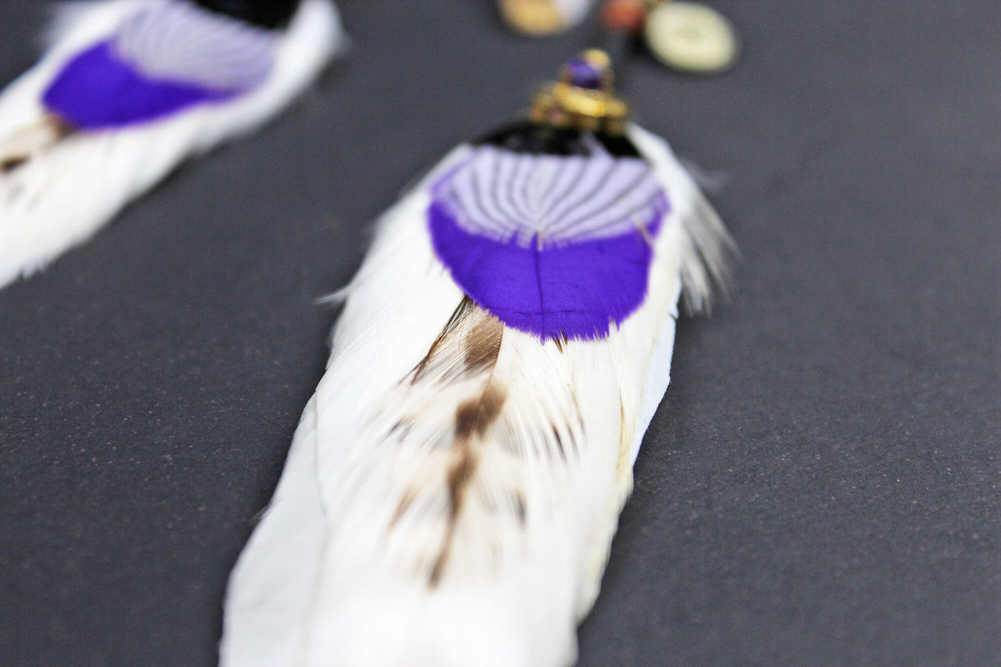 The Heather Triple Layer Feather Hair Clip - Bohemian Hippie Rock n roll Festival country & western style pirate feathers unisex