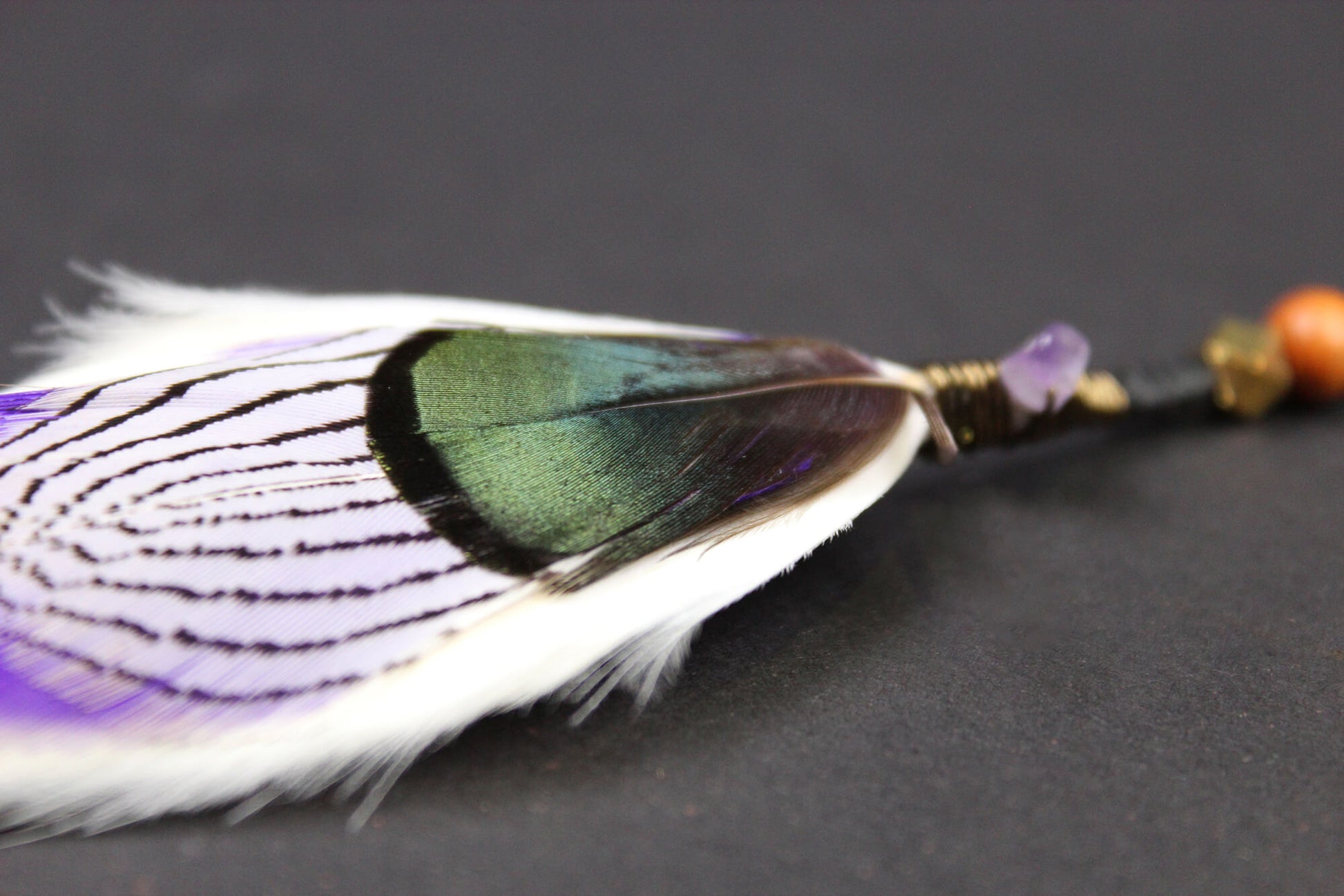 The Heather Triple Layer Feather Hair Clip - Bohemian Hippie Rock n roll Festival country & western style pirate feathers unisex