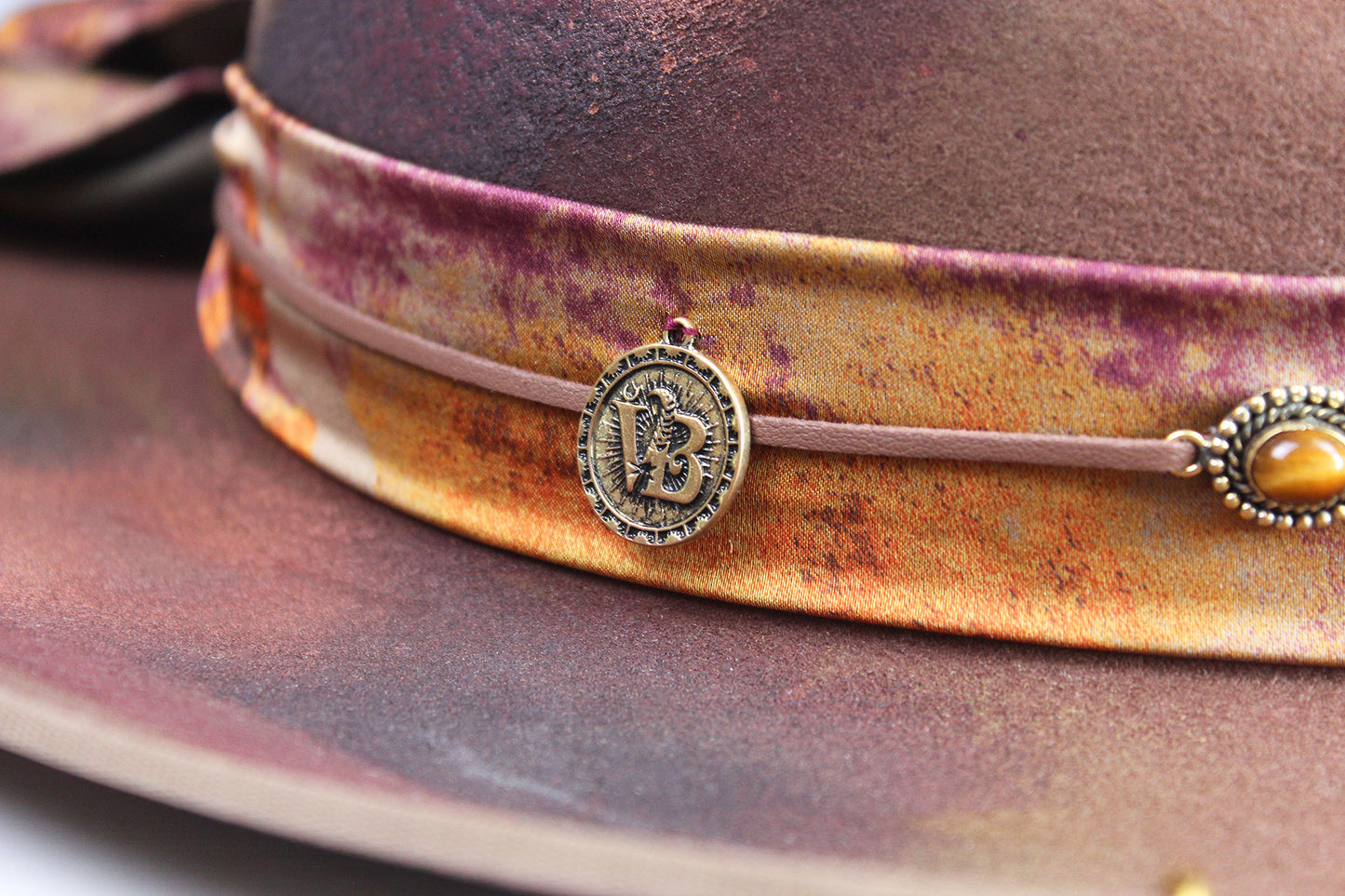 The Wildflower Fedora - Wool Felt Country Western Style Hat Unisex For Men And Women Tan Cowboy Fedora Hat Distressed Effect Rock n Roll Hat