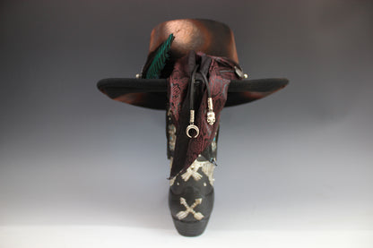 The Prophet Gambler - Wool Felt Fedora Hat Black Handmade Country Western Style Cowboy Hat Unisex For Men And Women Rock & Roll Hat