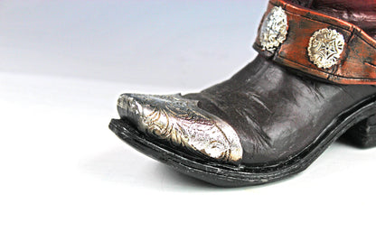 Medium Cowboy Boot Vase - cowboy boot vase American style design, western style flower arrangement vase, realistic western boot vase