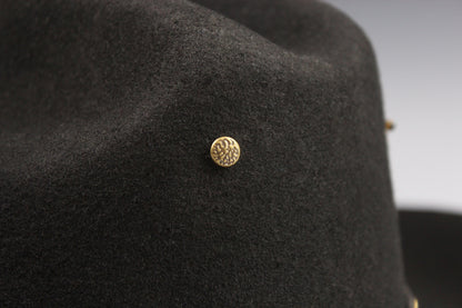 The Highwayman Cowboy Hat - Black -  Black Wool Felt Cattleman Cowboy Hat with feature concho, unisex western cowboy cowgirl hat