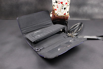 The Louisiana Purse - purple turquoise and silver western cowgirl style purse wallet intricate detailing with adjustable strap