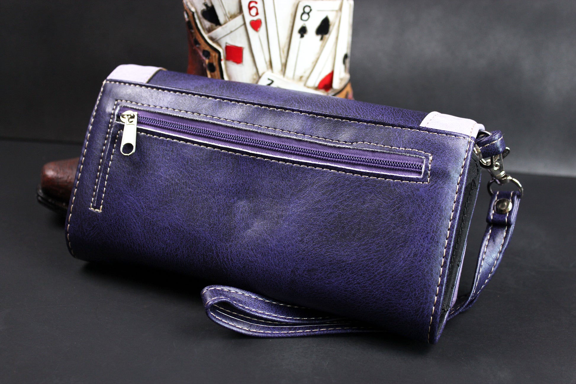 The Wyoming Purse - purple turquoise and silver western cowgirl style purse wallet intricate detailing with adjustable strap