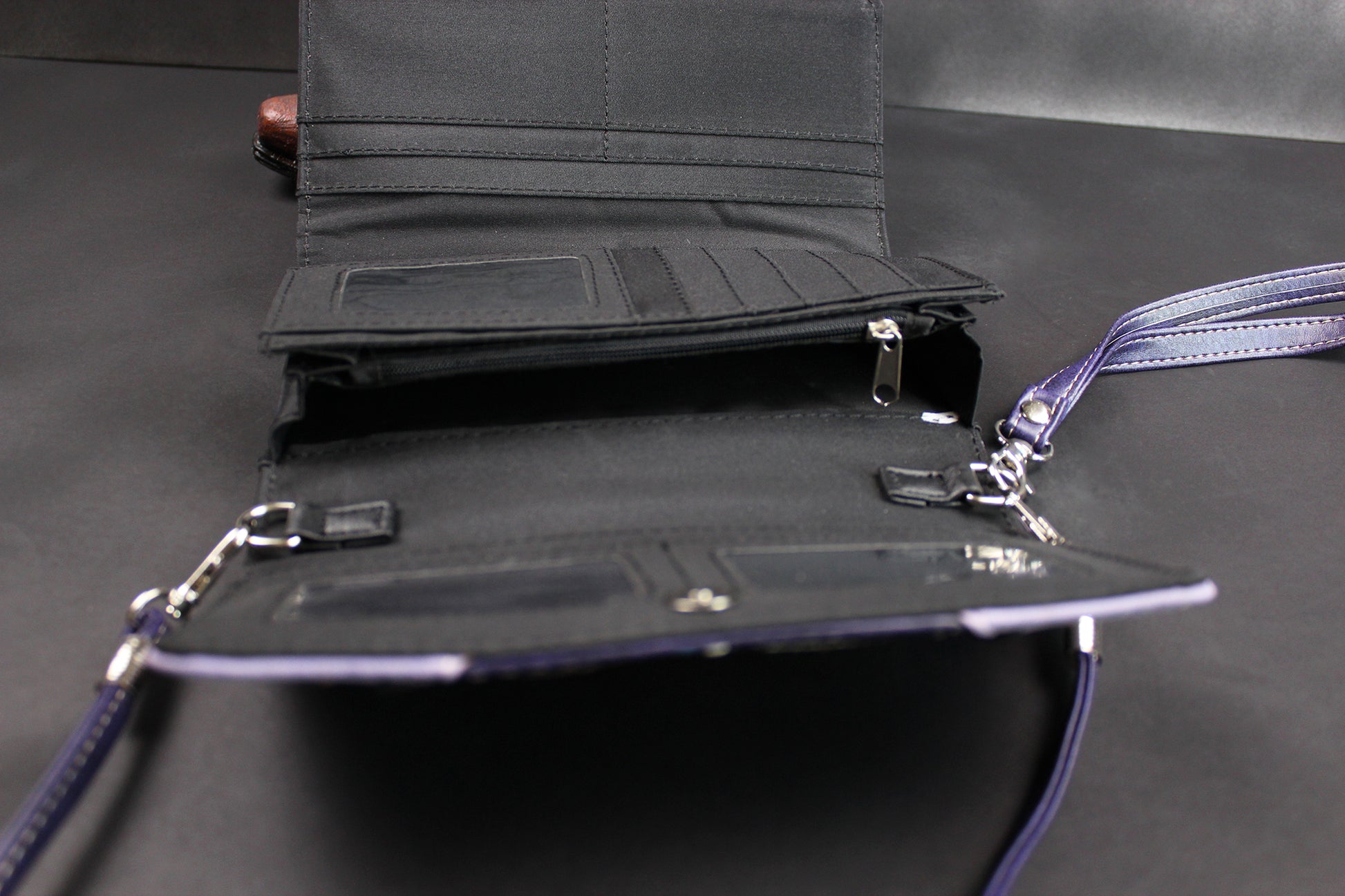 The Wyoming Purse - purple turquoise and silver western cowgirl style purse wallet intricate detailing with adjustable strap