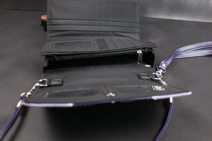 The Wyoming Purse - purple turquoise and silver western cowgirl style purse wallet intricate detailing with adjustable strap