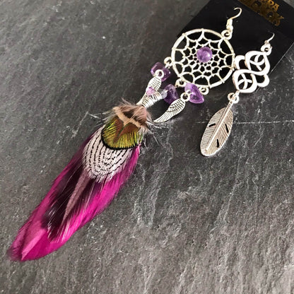 Venus Dreamcatcher Feather Earrings