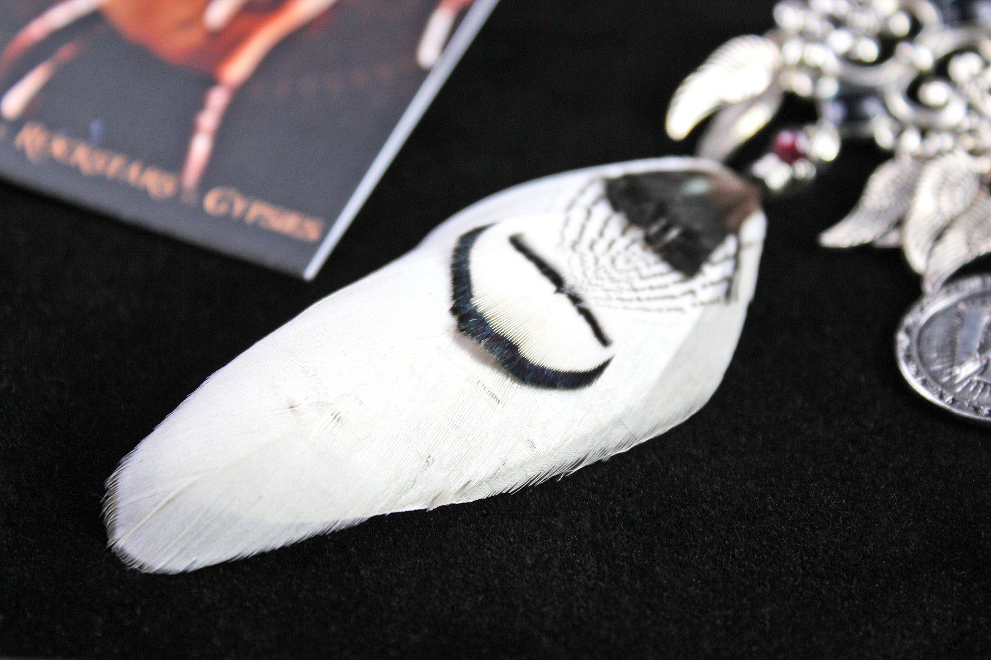 White Bird Feather Earrings - Silver Filigree Asymmetrical White Feather Earrings