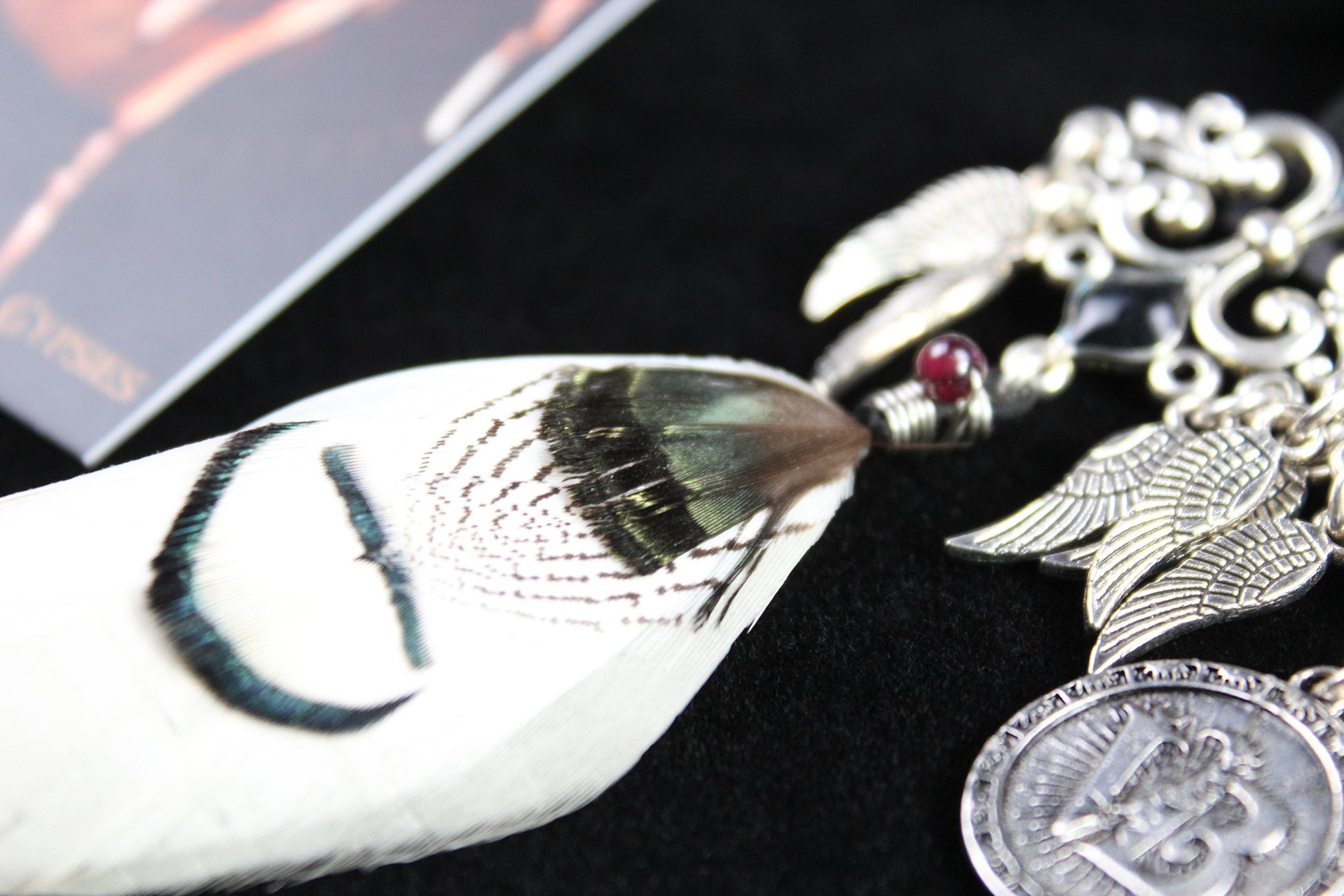White Bird Feather Earrings - Silver Filigree Asymmetrical White Feather Earrings